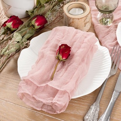 Pink Cheesecloth Napkins Easter Spring Cheese Cloths Gauze Set of 10 Boho Washable Dinner Table Napkins for Wedding Party Baby Shower Birthday Party Decor