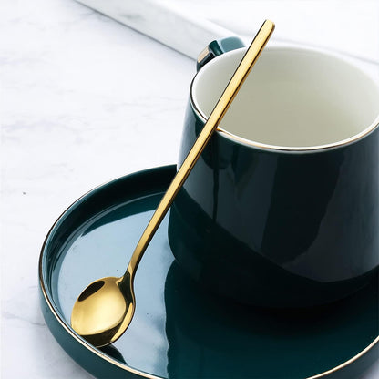4 Pack Stainless Steel Coffee Spoon, 6.7 Inch Stirring Spoons, Cocktail Stirring Spoons for Coffee Tea Dessert Cake Ice Cream Cappuccino (Silver)