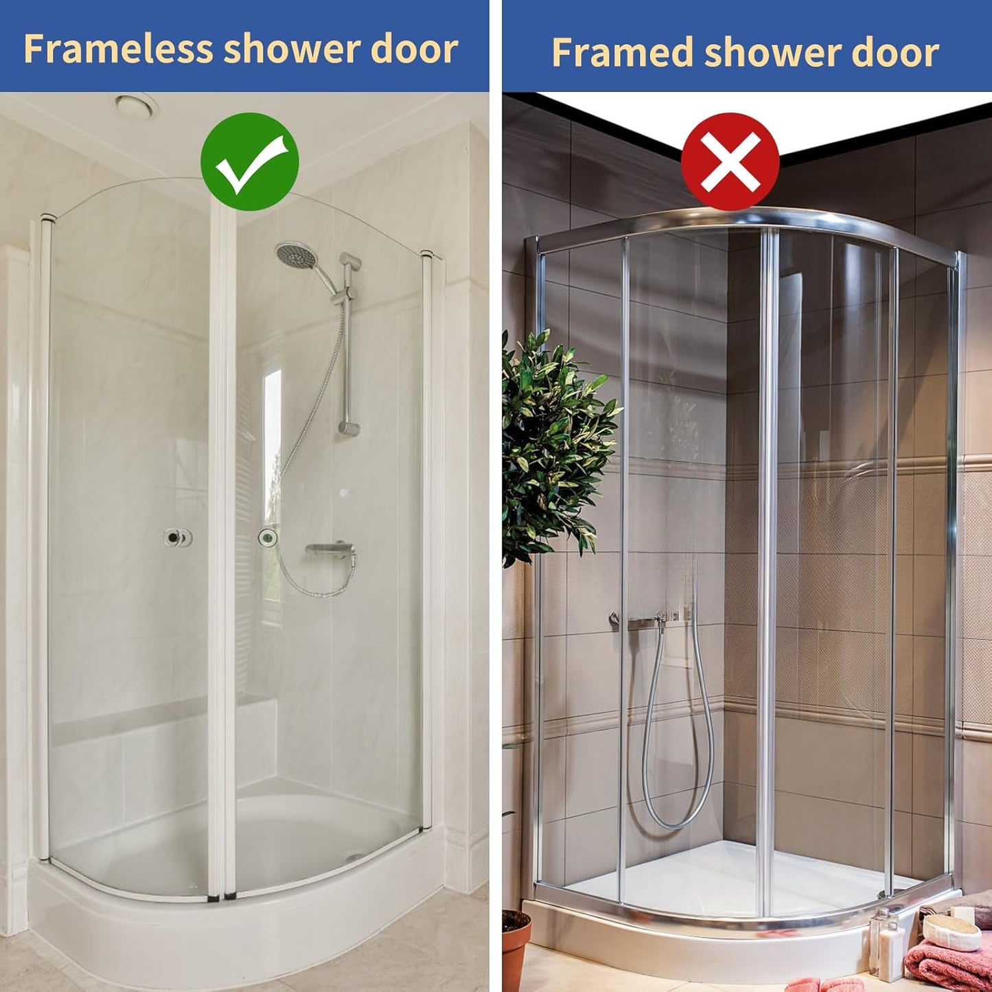 Shower Door Towel Hook Extended Length, No Drilling & Adhesive Needed Stainless Steel Bathroom Hangers for Frameless Shower Stall Wall