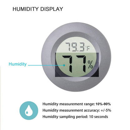 3pcs Mini Hygrometer Thermometer Indoor Outdoor Round Humidity Meter Fahrenheit Celsius Switchable Temperature Gauge Humidity Sensor Monitor for 3D Printer Reptile Jars