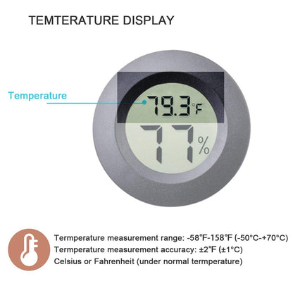 3pcs Mini Hygrometer Thermometer Indoor Outdoor Round Humidity Meter Fahrenheit Celsius Switchable Temperature Gauge Humidity Sensor Monitor for 3D Printer Reptile Jars