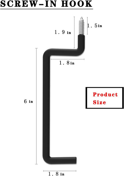 4 Pack Ladder Hooks-Bike Hooks(Black) Ladder Hanger for Ladder, Bike, Folding Chair, Cord, Hose, Wheelbarrow, Ideal Tool Organizer for Garage Wall Storage