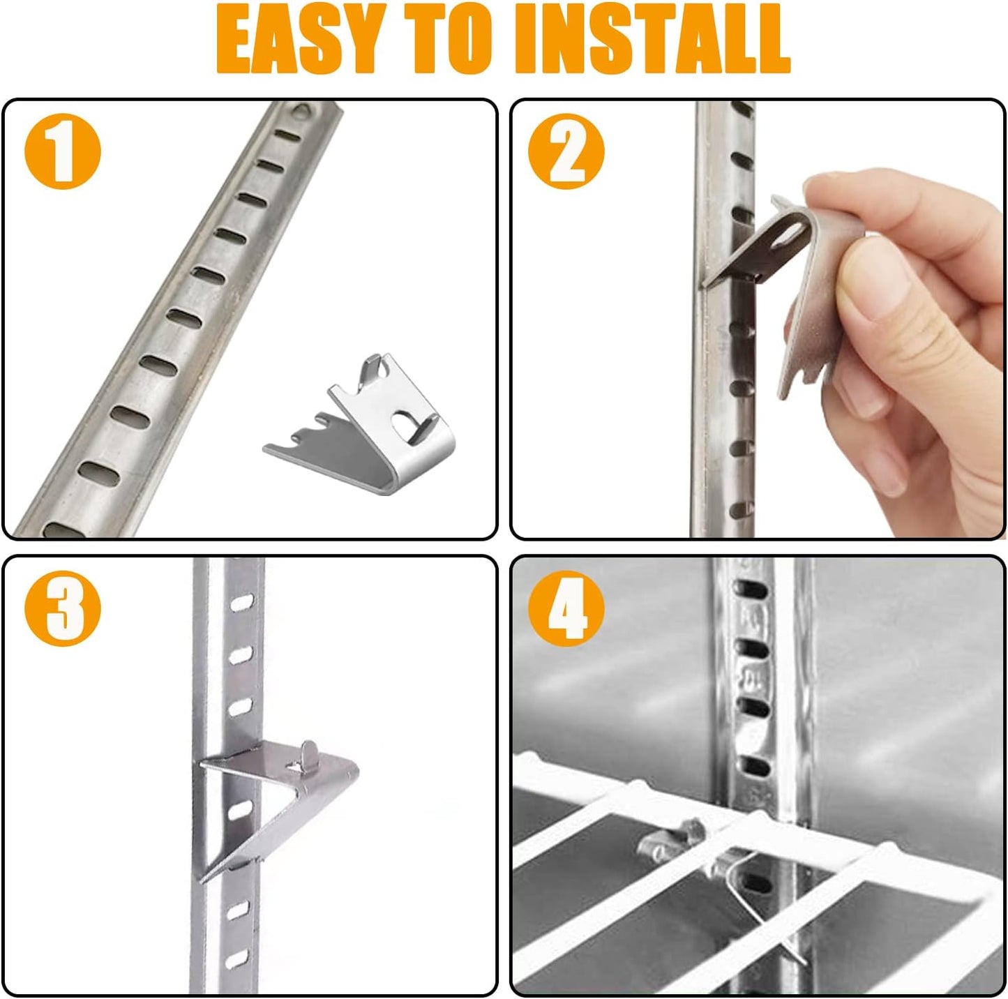 920158 Freezer Shelf Clip,Stainless Steel Shelf Clip for Refrigerator,Freezer Cooler Shelf Support,Replacement Shelf Square Buckles Clips (10)