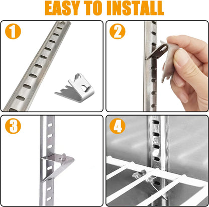 920158 Freezer Shelf Clip,Stainless Steel Shelf Clip for Refrigerator,Freezer Cooler Shelf Support,Replacement Shelf Square Buckles Clips (10)