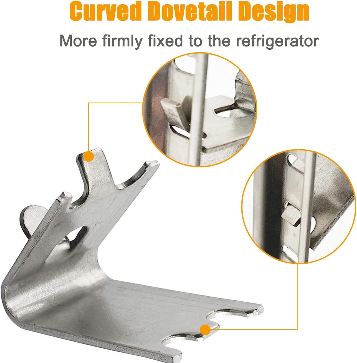 920158 Freezer Shelf Clip,Stainless Steel Shelf Clip for Refrigerator,Freezer Cooler Shelf Support,Replacement Shelf Square Buckles Clips (10)