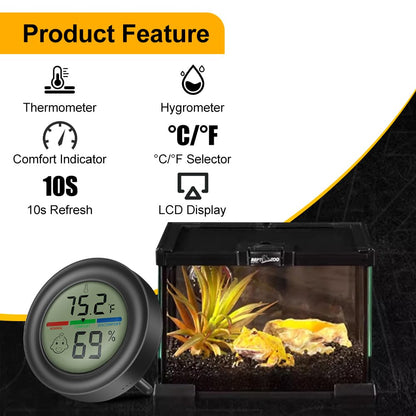 Digital Hygrometer Indoor Thermometer Humidity Meter Room Temperature Hydrometer Monitor Gauge for 3D Printer, Home, Office, Greenhouse, Incubators