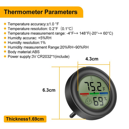 Digital Hygrometer Indoor Thermometer Humidity Meter Room Temperature Hydrometer Monitor Gauge for 3D Printer, Home, Office, Greenhouse, Incubators