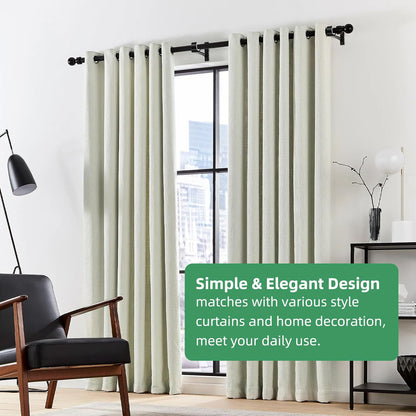 Curtain Rod Bracket, 4 Pack Heavy Duty Rods Holders Black Curtain Rod Hooks Brackets for Wall Single Drapery Rods Hangers Support Fit for 1 Inch Drape Pole
