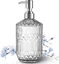 13 Oz Refillable Soap Dispenser, Glass Soap Dispenser for Dispense Hand Soap, Dish Soap, Lotion 2pack (Clear)