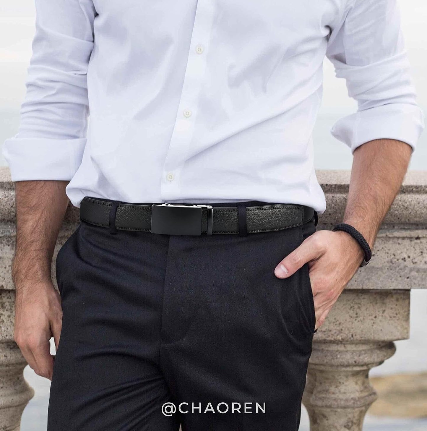 Ratchet Belts Men, 1 3/8" Mens Belts Leather for Dress, Micro Adjustable Fit Everywhere