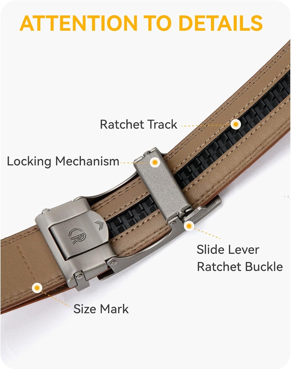 Ratchet Belts Men, 1 3/8" Mens Belts Leather for Dress, Micro Adjustable Fit Everywhere