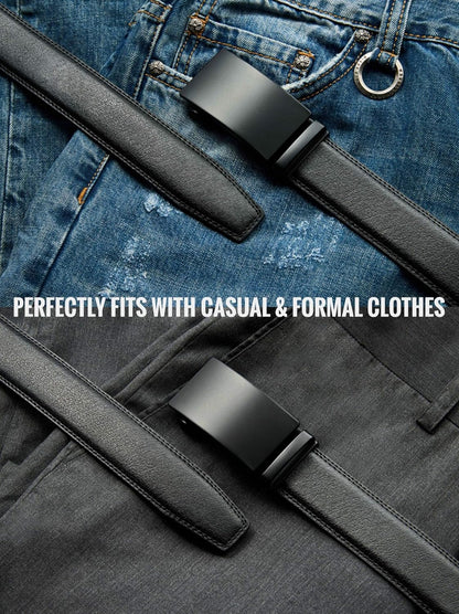 Ratchet Belts Men, 1 3/8" Mens Belts Leather for Dress, Micro Adjustable Fit Everywhere