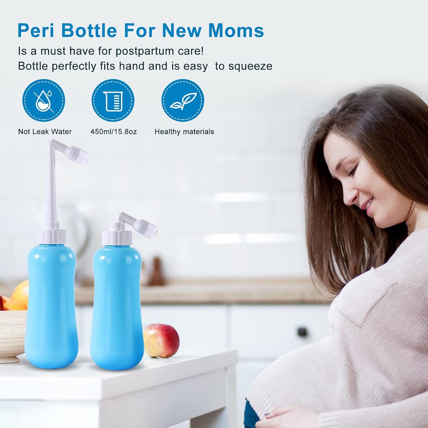 Portable Bidet Travel Large Capacity 450ml(15oz) Personal Toilet Handheld Blue