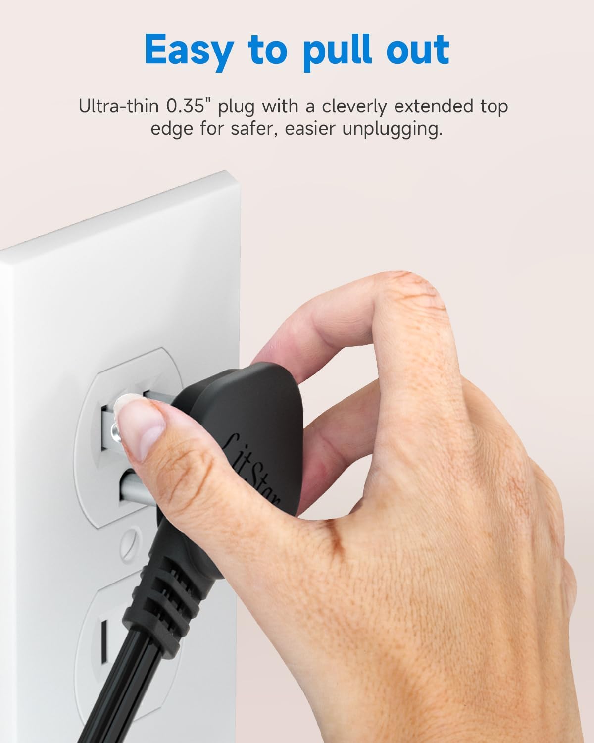 Flat Plug 1Ft Short Extension Cord, 90-Degree Plug Low Profile Power Adapter, 3-Prong Indoor Grounded Small Extension Cord Black 16AWG 13A 1625W 2 Pack