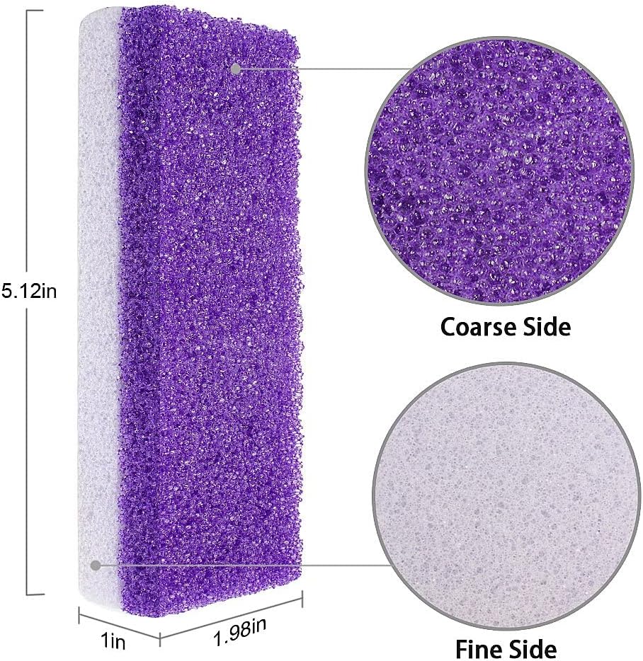 Foot Pumice Stone 4 Packs Set Double Sided Callus Remover Hard Skin and Dead Skin Scrubber Pedicure Tools for Foot Caring-Purple