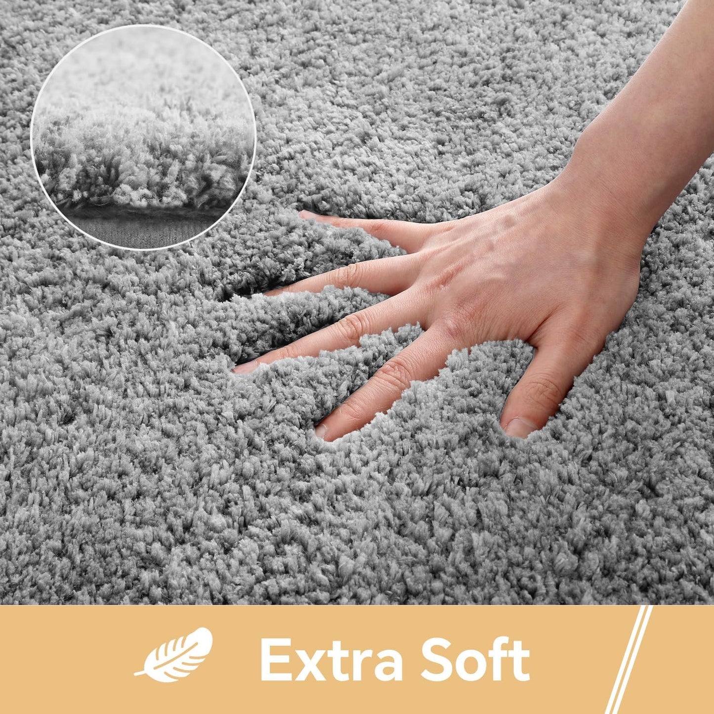 Gray Bath Mat 17"x24" – High-Density Microfiber Bathroom Mat, Small Non Slip Absorbent Washable Bath Mats for Bathroom, Soft Plush Floor Mat for Vanity