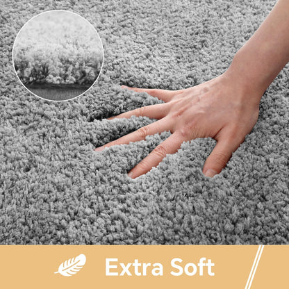 Gray Bath Mat 17"x24" – High-Density Microfiber Bathroom Mat, Small Non Slip Absorbent Washable Bath Mats for Bathroom, Soft Plush Floor Mat for Vanity