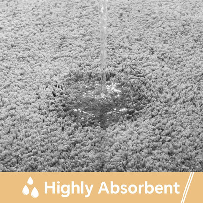 Gray Bath Mat 17"x24" – High-Density Microfiber Bathroom Mat, Small Non Slip Absorbent Washable Bath Mats for Bathroom, Soft Plush Floor Mat for Vanity
