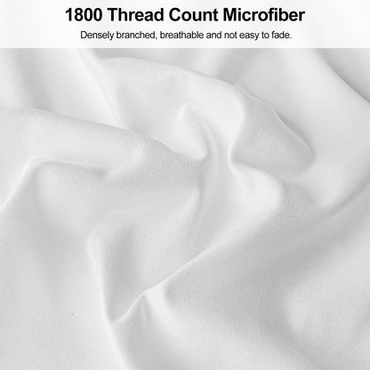 King Pillow Cases 2 Pack,1800 Thread Count Embroidered Soft Brushed Microfiber Pillowcases,White