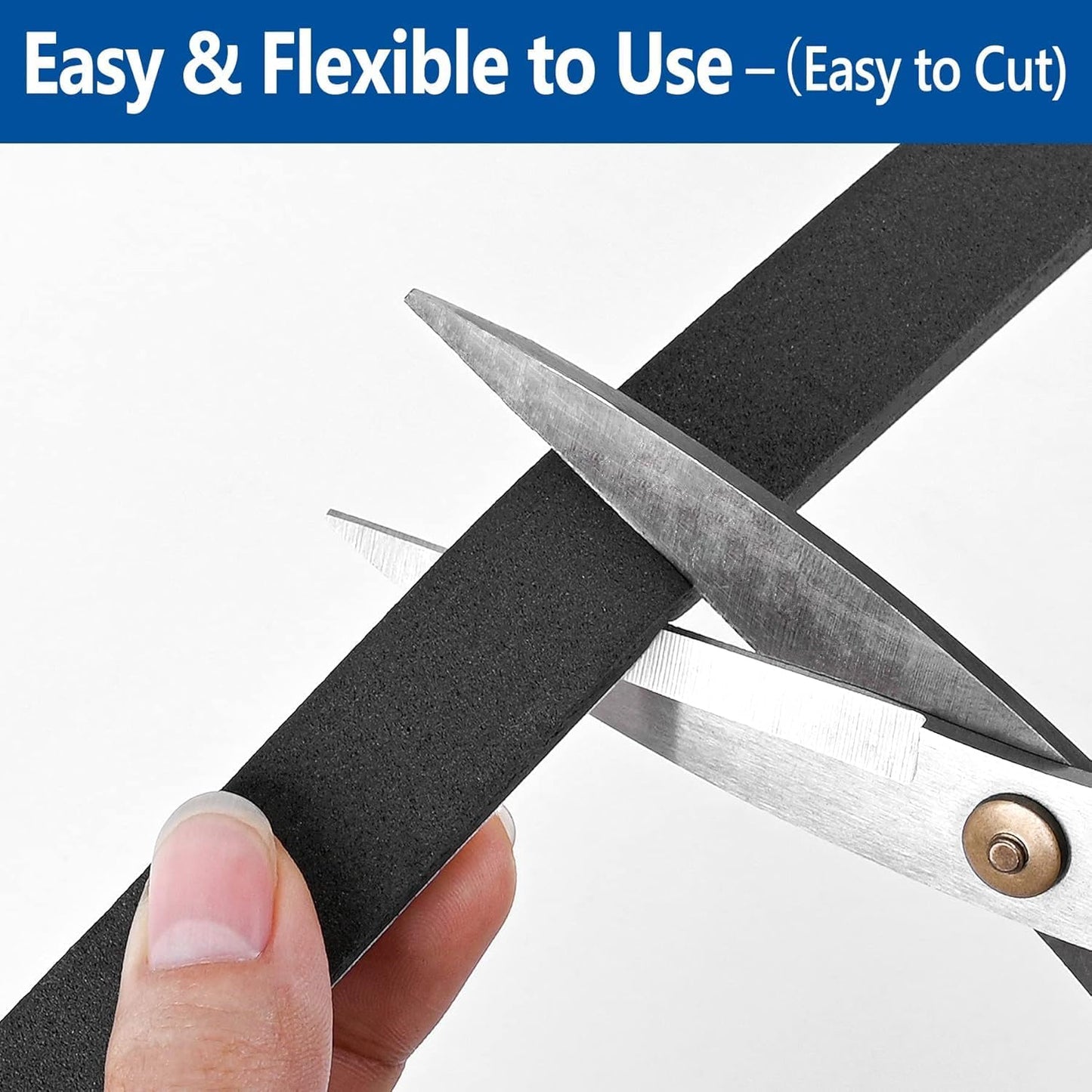 Self Adhesive Foam Tape Weatherstrip 1/2In x 1/4In x 42Ft High Density Foam Insulation Strips Seal Weather Stripping with Strong Adhesive for Door and Window Sound Isolation Soundproofing