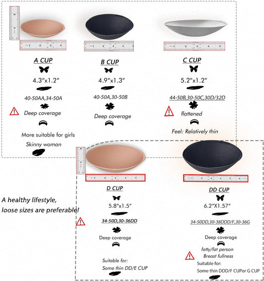 3 Pairs Round Seam Women's Removable Sports Yoga Bra pad, Bikini Top Bra Pads Insert