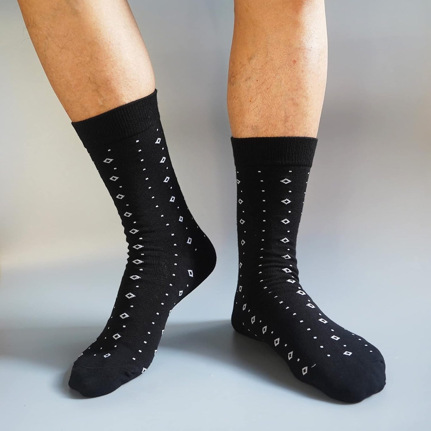 Mens Fun Dress Socks, Pattern Funny Casual Socks Pack, Colorful Striped Cotton Novelty Socks Size 10-13