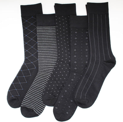 Mens Fun Dress Socks, Pattern Funny Casual Socks Pack, Colorful Striped Cotton Novelty Socks Size 10-13
