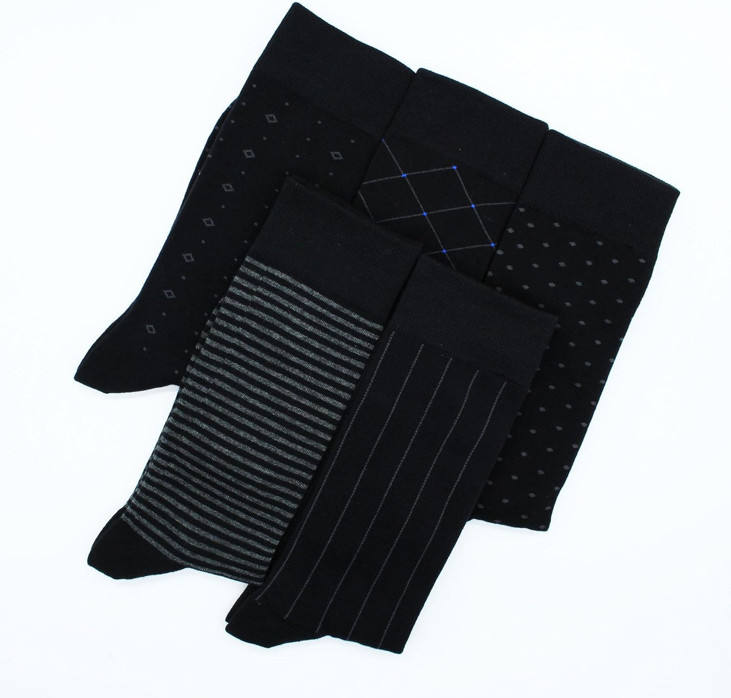 Mens Fun Dress Socks, Pattern Funny Casual Socks Pack, Colorful Striped Cotton Novelty Socks Size 10-13