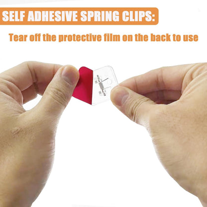 20 Pieces Self Adhesive Clips, Wall Clips,Tapestry Hangers,Photo Holders for Paper Flag Hanger,Sticky Clip for Teachers,Double-Sided Adhesive Spring Clip for Poster Home Office Rope