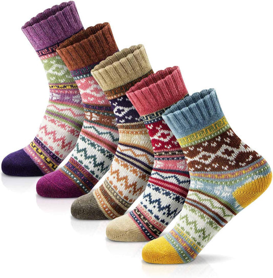 Socks for Women - Stocking Stuffers Gifts for Women - Warm Thick Soft Wool Cozy Crew Socks Christmas Gifts for Woman