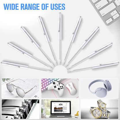 10 Pieces Pocket Screwdriver Mini Tops and Pocket Clips Magnetic Slotted Small Screw Driver with a Single Blade Head for Mechanical, Electrician(White)