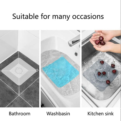 Silicone Tub Stopper Floor Drain Cover, 2 Pieces Sewer Anti-Odor Mat Deodorizing Drain Plugs for Kitchen, Bathroom and Laundry(5x5 inch)