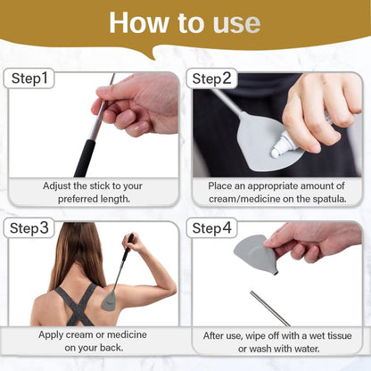 Cream Applicator for Back Telescopic Stick for Lotion Ointment Body Oil Medicine feet