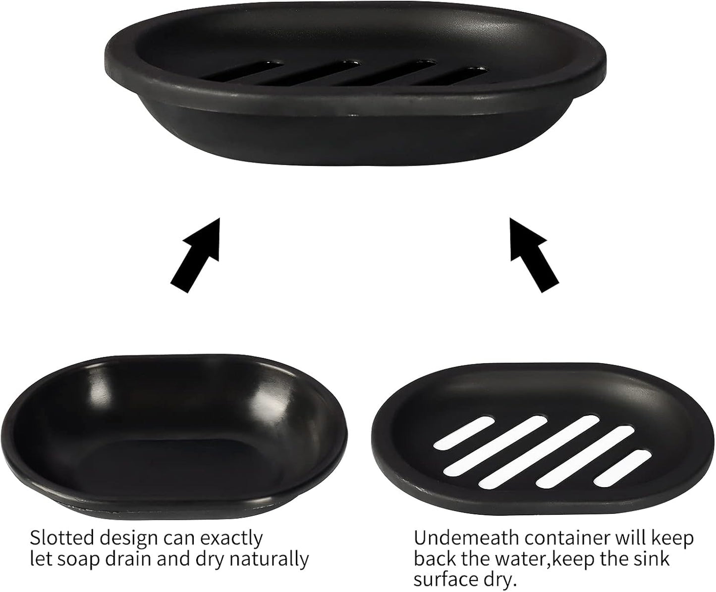 Soap Dish for Shower, 2pcs Soap Dishes Soap Savers for Bar Soap, Soap Bar Holder Shower with Drip Tray, Plastic Soap Holders with Drain for Kitchen Sink, Easy to Clean, Keeps The Soap Dry