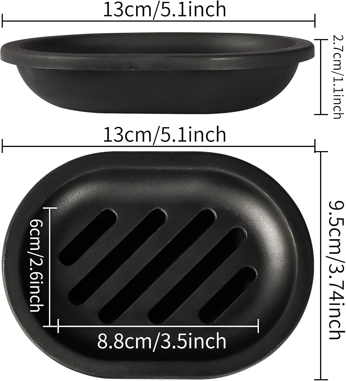 Soap Dish for Shower, 2pcs Soap Dishes Soap Savers for Bar Soap, Soap Bar Holder Shower with Drip Tray, Plastic Soap Holders with Drain for Kitchen Sink, Easy to Clean, Keeps The Soap Dry