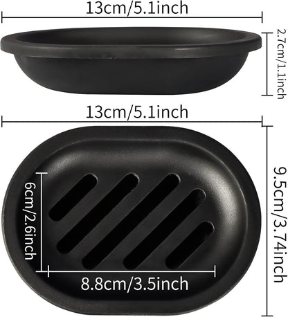 Soap Dish for Shower, 2pcs Soap Dishes Soap Savers for Bar Soap, Soap Bar Holder Shower with Drip Tray, Plastic Soap Holders with Drain for Kitchen Sink, Easy to Clean, Keeps The Soap Dry