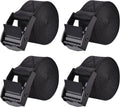 Cinch Tie Down Strap Lashing Straps Heavy Duty Nylon Straps with Cam Buckles for Cargo, Trucks, Boat, Motorcycle,SUP, Kayak, Canoe, Trailer (1m, Black - 4 Pack)