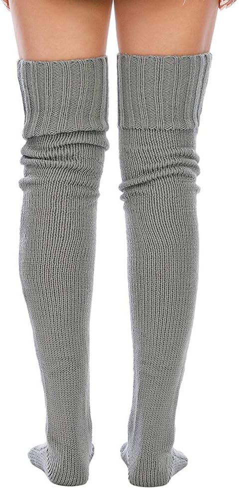 Women's Cable Knitted Thigh High Boot Socks Extra Long Winter Stockings Over Knee Leg Warmers