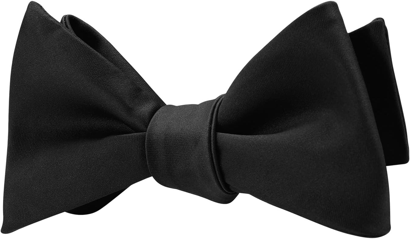 Mens Solid Bowtie Woven Self Tie Bow Ties Tuxedo & Wedding Bowties