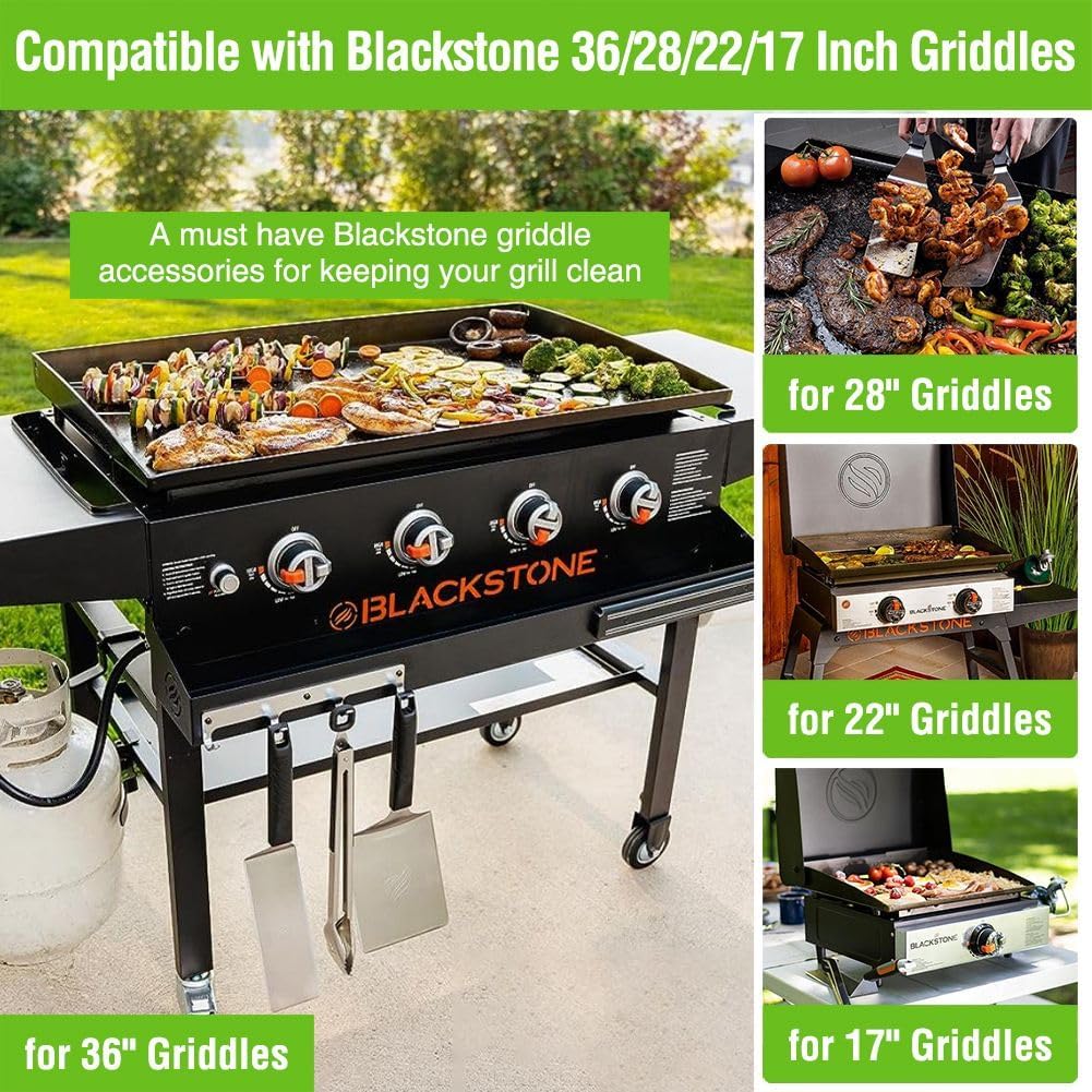 2 Pack Blackstone Silicone Grease Cup Liners for 36 28 22 17 Inch Griddle, Reusable Grease Catcher Liner Grill Grease Tray Blackstone Accessories, Replacement of Aluminum Foil Drip Pans, Green