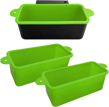 2 Pack Blackstone Silicone Grease Cup Liners for 36 28 22 17 Inch Griddle, Reusable Grease Catcher Liner Grill Grease Tray Blackstone Accessories, Replacement of Aluminum Foil Drip Pans, Green