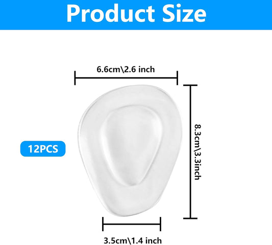6 Pairs Metatarsal Pads Women Mens, Ball of Foot Cushions for Women Heels, Metatarsal Foot Pads for High Heel Inserts, Silicone High Heel Comfort Pads Insoles for Metatarsalgia Pads(Clear)