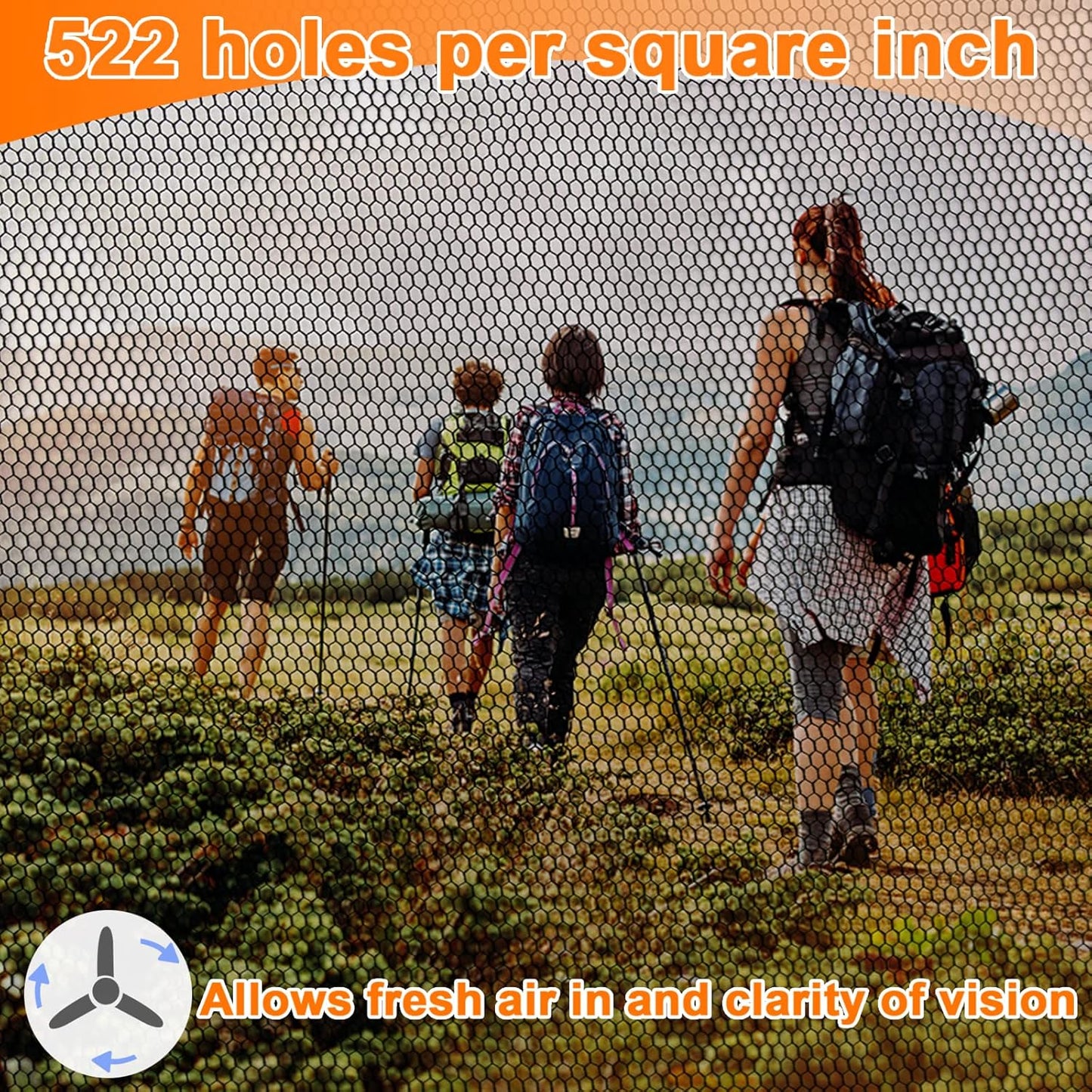 Mosquito Head Net Mesh, Face Neck Fly Netting Hood from Bugs Gnats Noseeums Screen Net for Any Outdoor Lover- with Carry Bags Fits Most Sizes of Hats Caps (2pcs, Grey, Updated Big Net)