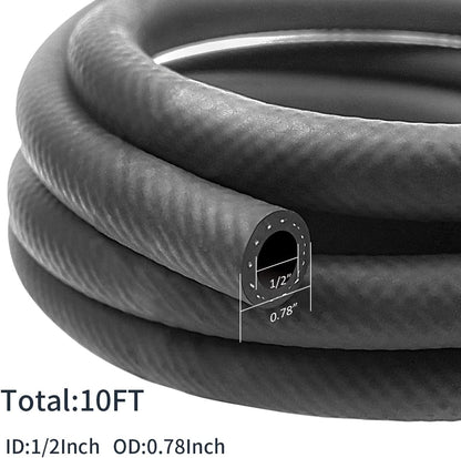 1/2 Inch ID NBR Rubber Hose, 10 Feet Fuel Hose Line Transfer Hose for Small Engine Black