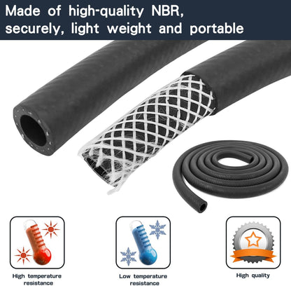 1/2 Inch ID NBR Rubber Hose, 10 Feet Fuel Hose Line Transfer Hose for Small Engine Black