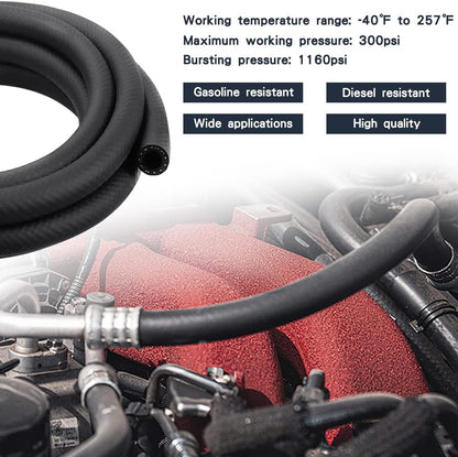 1/2 Inch ID NBR Rubber Hose, 10 Feet Fuel Hose Line Transfer Hose for Small Engine Black