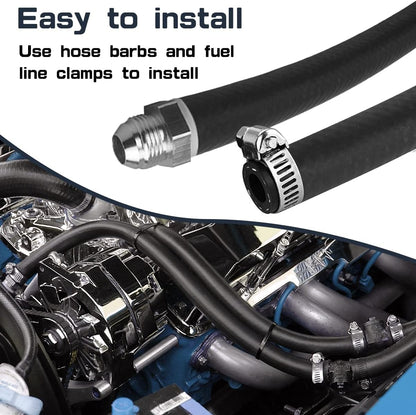 1/2 Inch ID NBR Rubber Hose, 10 Feet Fuel Hose Line Transfer Hose for Small Engine Black