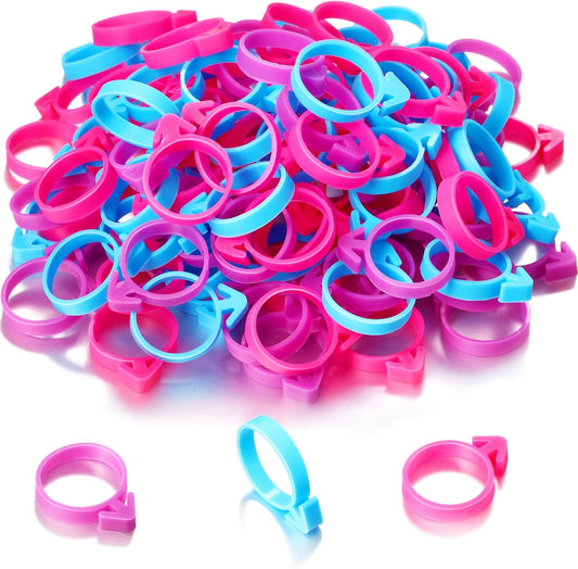 120 Pieces Icing Bag Ties Silicone Decoration Piping Bag Ties for Cupcakes Cookies and Pastry(Rosy, Blue, Purple)