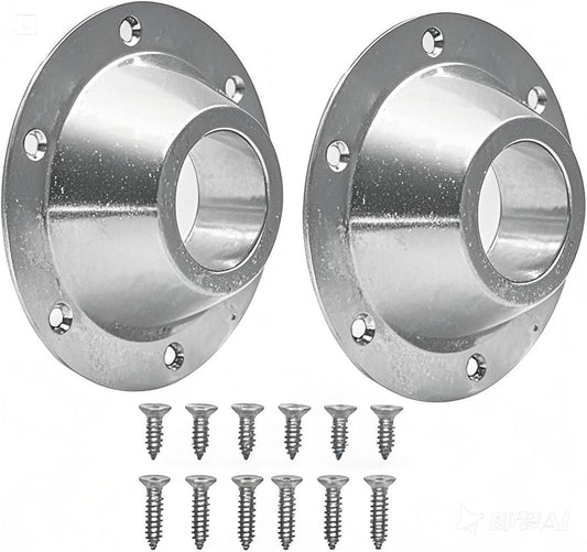 2-Pack RV Table Base Mount,Camper Aluminum RV Pedestal Table Leg Base Flange,Floor Mounting Bracket Flush Plate with 6 Installing Holes,Include Screws for Camper Trailer Motorhome