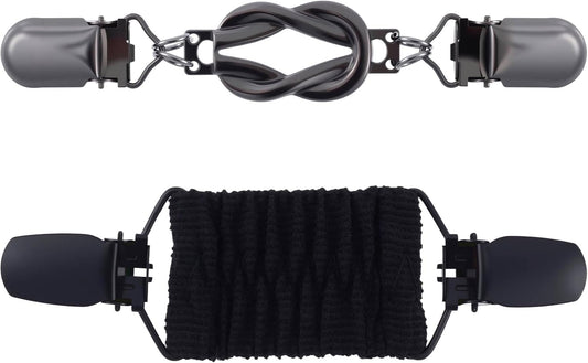 2pcs Waist Cincher Clip, Elastic Dress Clips Back Cinch Tightener, Vintage Waist Cincher Clothing Shirt Tightener for Sweater Shawl Cardigan Dress- Black